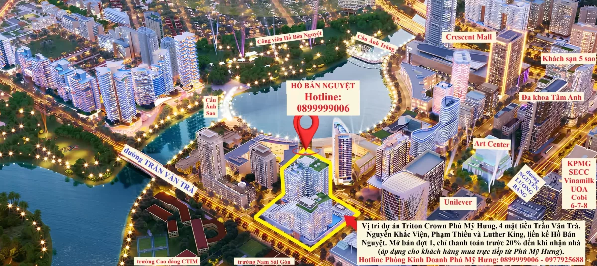 Triton Crown chỉ cách Hồ Bán Nguyệt 100m Triton Crown chỉ cách Hồ Bán Nguyệt 100m