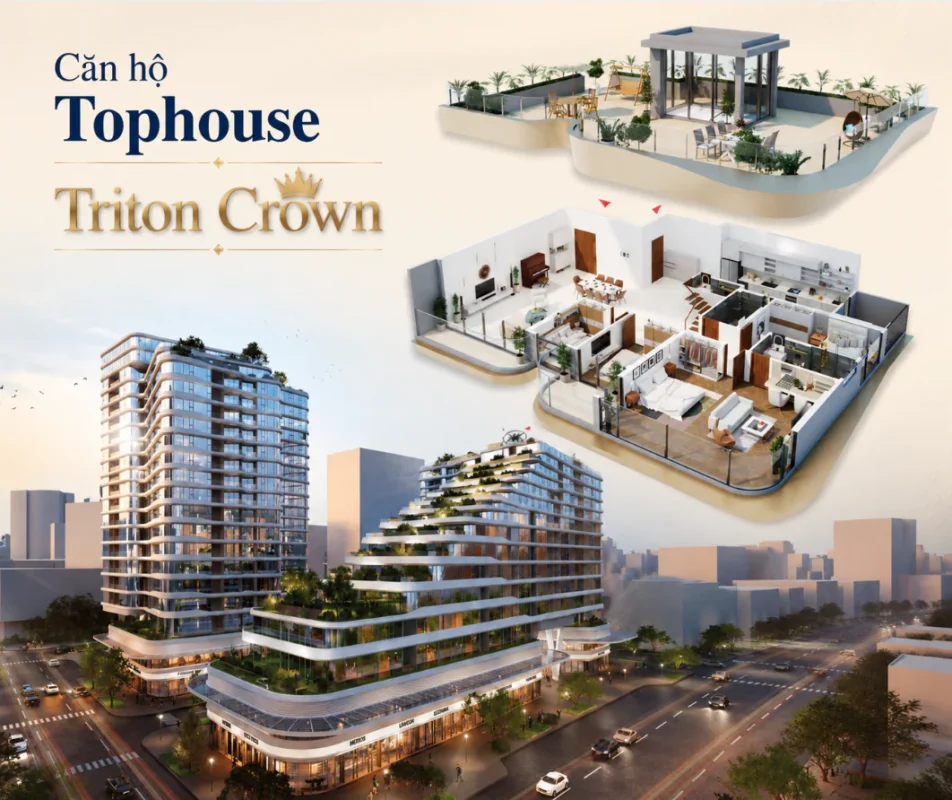 Tophouse 250m² Có Sân Vườn Riêng Tại Triton Crown – Xu Hướng “Biệt Thự Trên Không” Mới 7 Căn hộ Tophouse Triton Crown