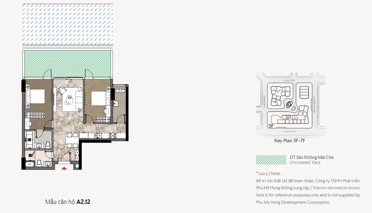 Mặt bằng và Layout căn hộ Triton Crown Phú Mỹ Hưng Quận 7 28 Các loại thiết kế căn 2 Phòng ngủ