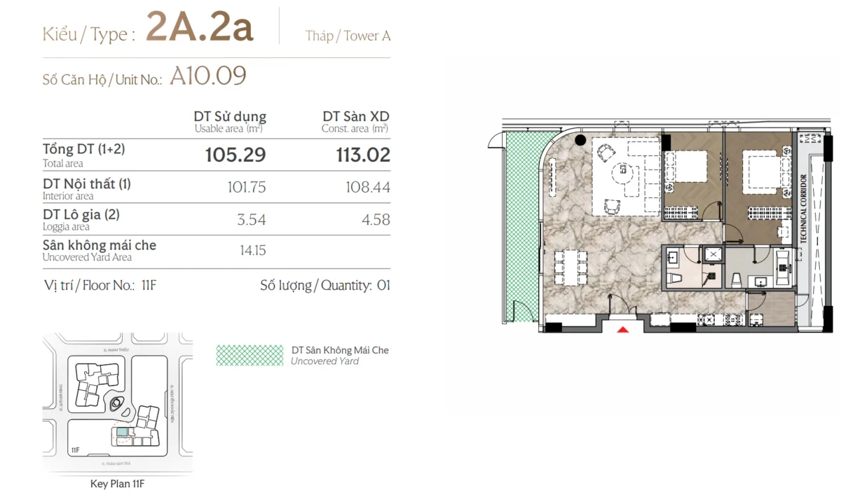 Mặt bằng và Layout căn hộ Triton Crown Phú Mỹ Hưng Quận 7 29 Các loại thiết kế căn 2 Phòng ngủ