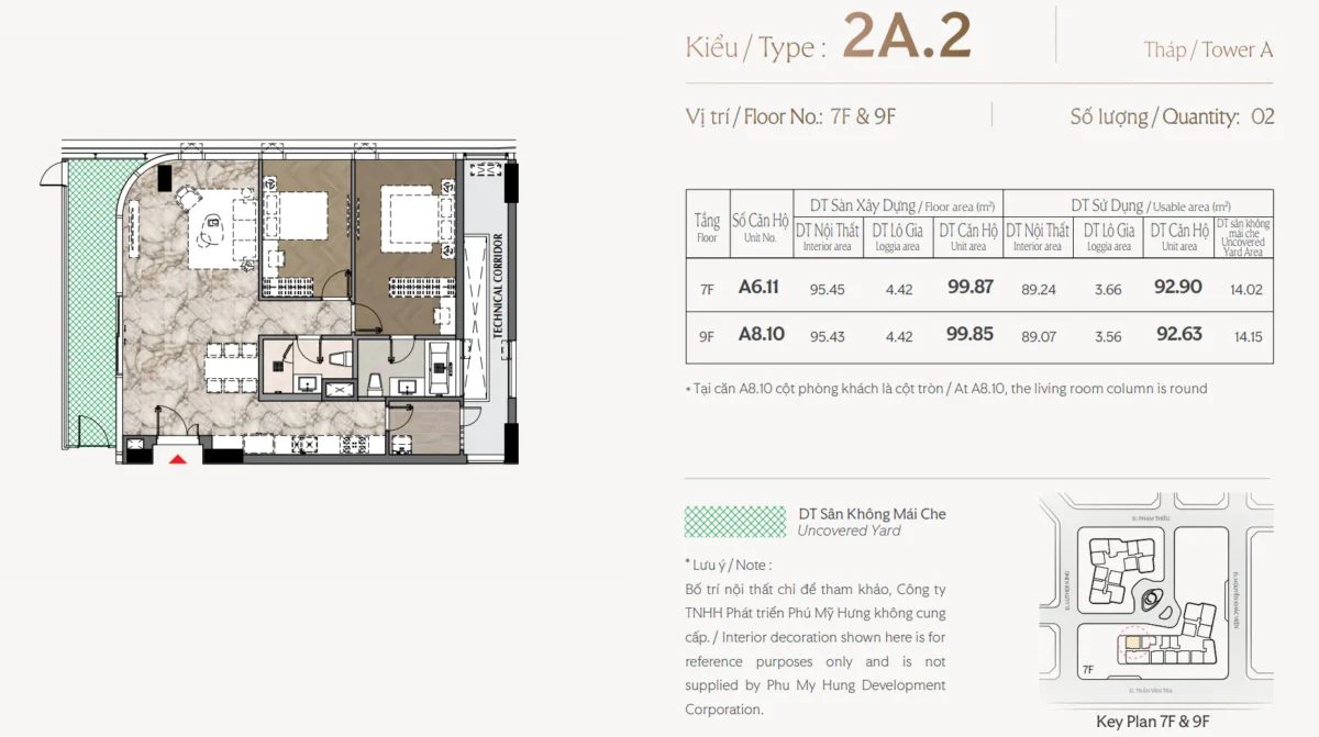 Mặt bằng và Layout căn hộ Triton Crown Phú Mỹ Hưng Quận 7 31 Các loại thiết kế căn 2 Phòng ngủ