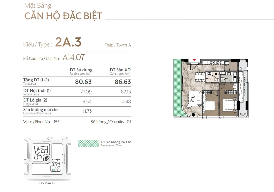 Mặt bằng và Layout căn hộ Triton Crown Phú Mỹ Hưng Quận 7 27 Các loại thiết kế căn 2 Phòng ngủ