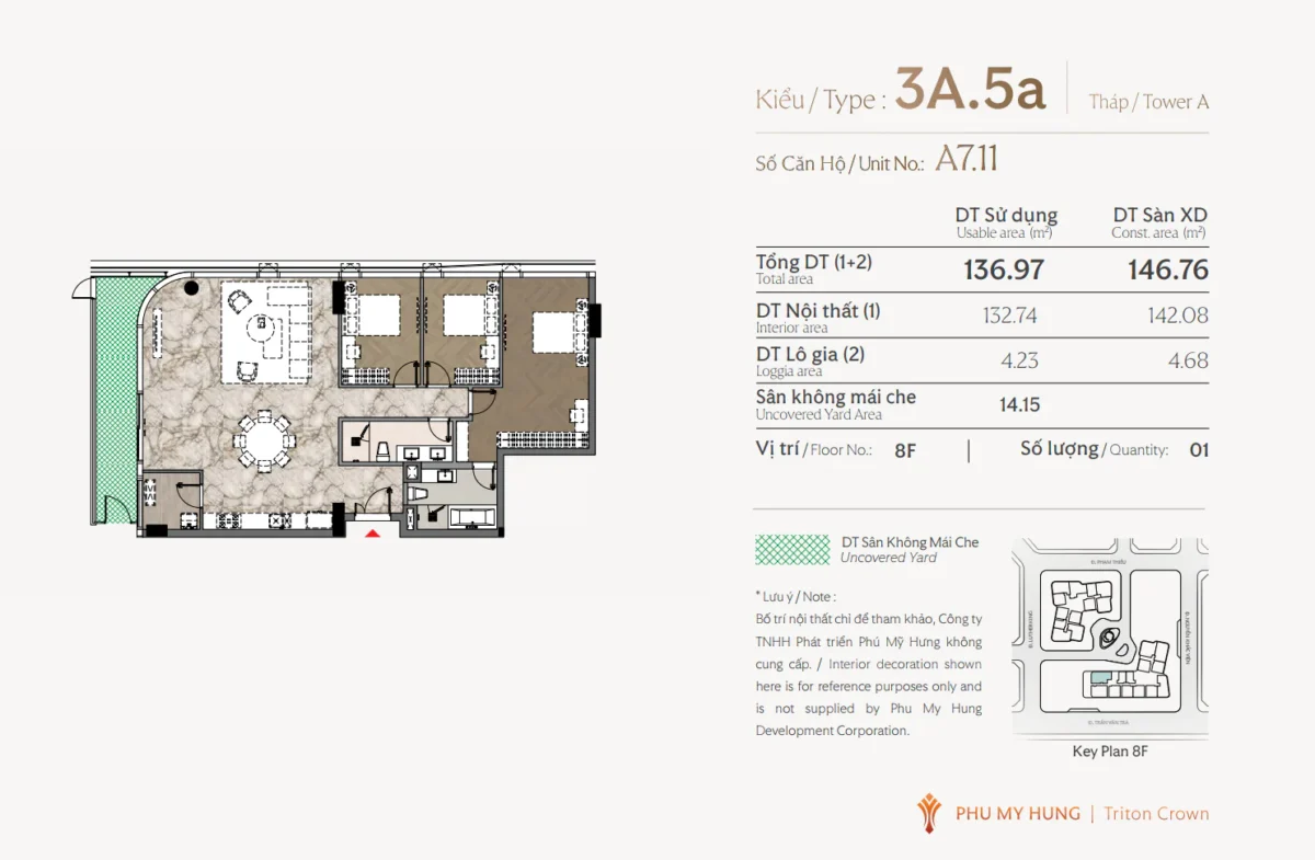 Mặt bằng và Layout căn hộ Triton Crown Phú Mỹ Hưng Quận 7 35 Các loại thiết kế căn 3 Phòng ngủ