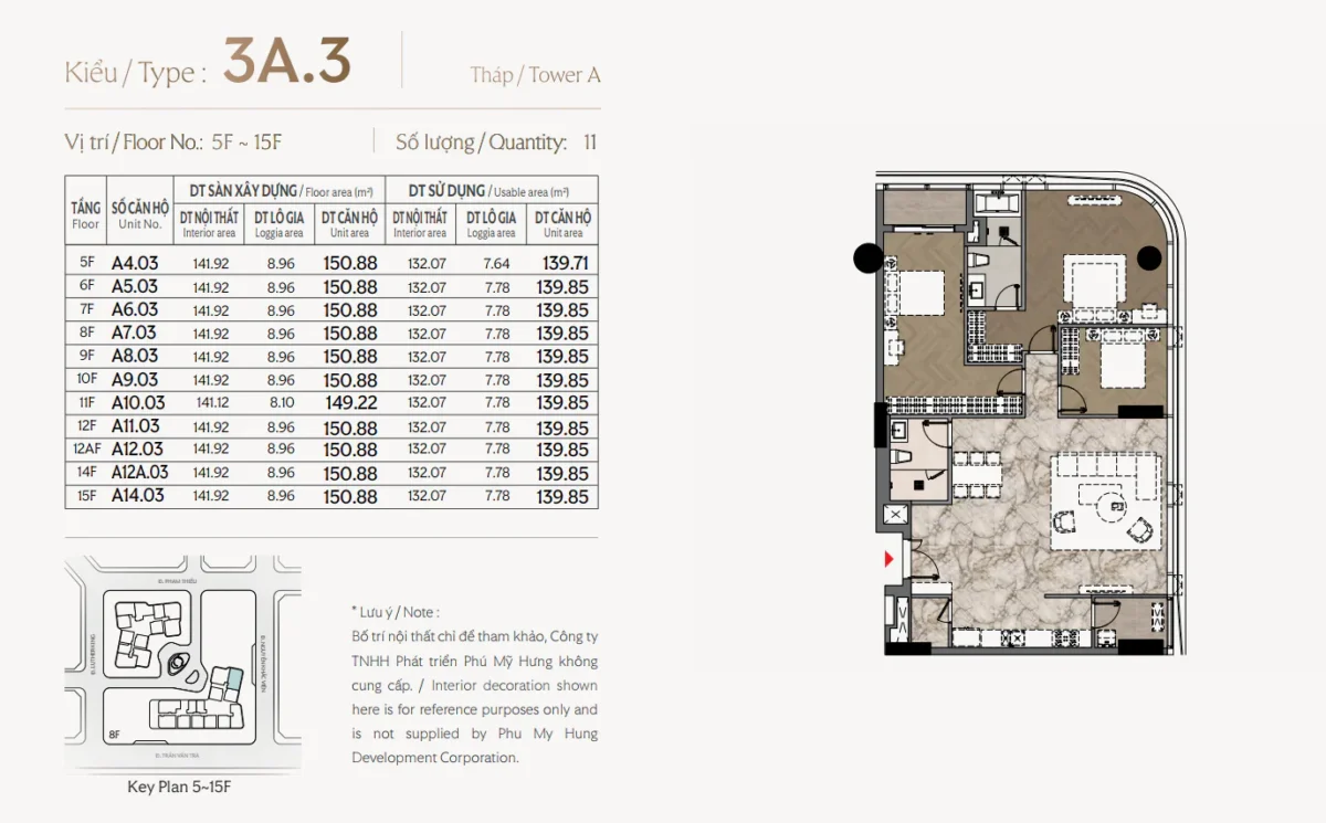 Mặt bằng và Layout căn hộ Triton Crown Phú Mỹ Hưng Quận 7 37 Các loại thiết kế căn 3 Phòng ngủ