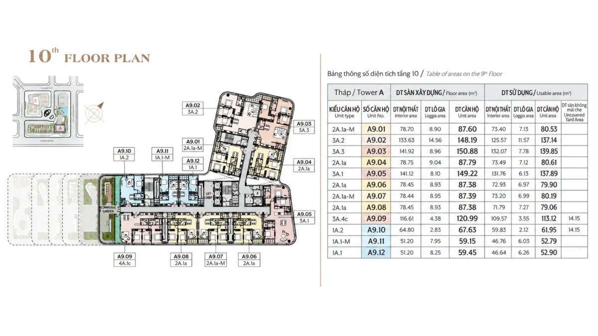 Mặt bằng và Layout căn hộ Triton Crown Phú Mỹ Hưng Quận 7 14 Mặt bằng tầng 10