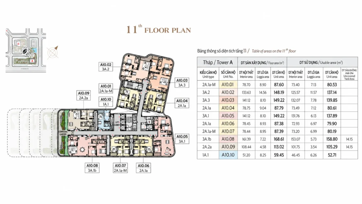 Mặt bằng và Layout căn hộ Triton Crown Phú Mỹ Hưng Quận 7 15 Mặt bằng tầng 11