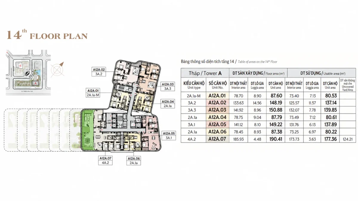 Mặt bằng và Layout căn hộ Triton Crown Phú Mỹ Hưng Quận 7 18 Mặt bằng tầng 14
