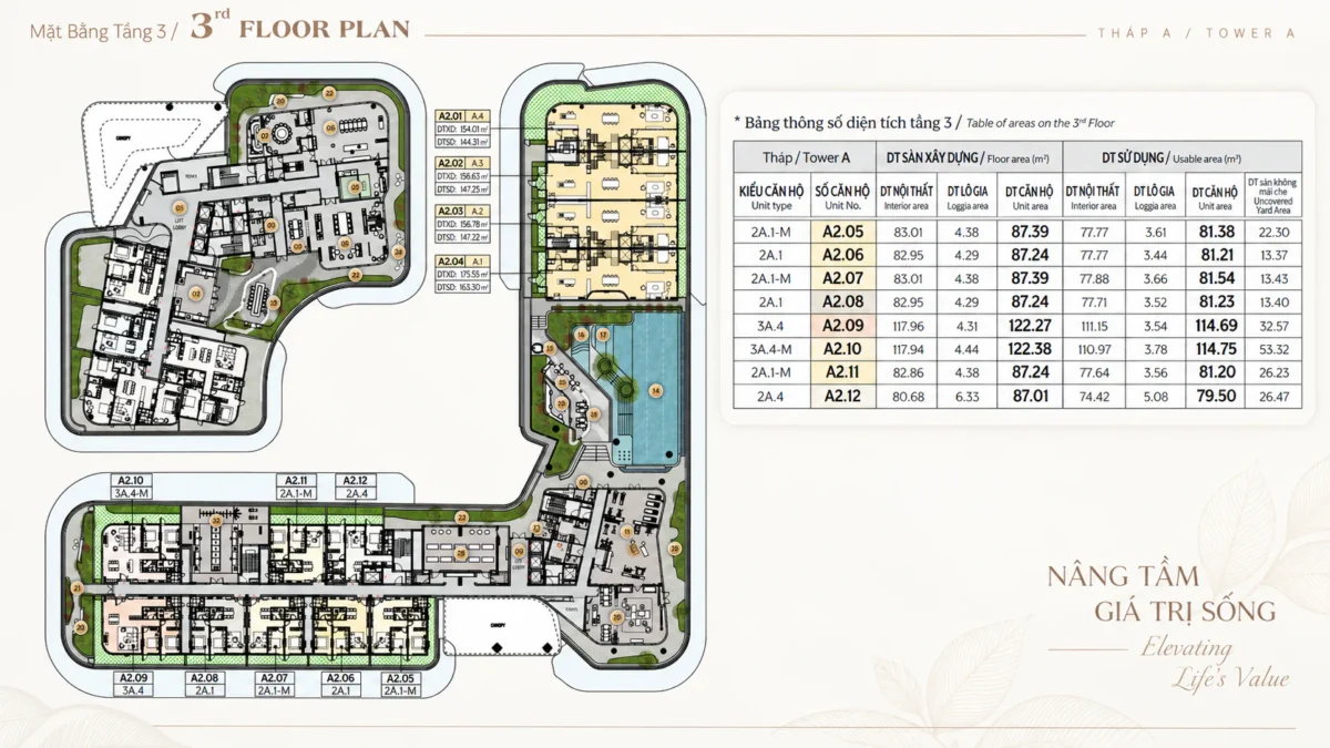 Mặt bằng và Layout căn hộ Triton Crown Phú Mỹ Hưng Quận 7 7 Mặt bằng tầng 3