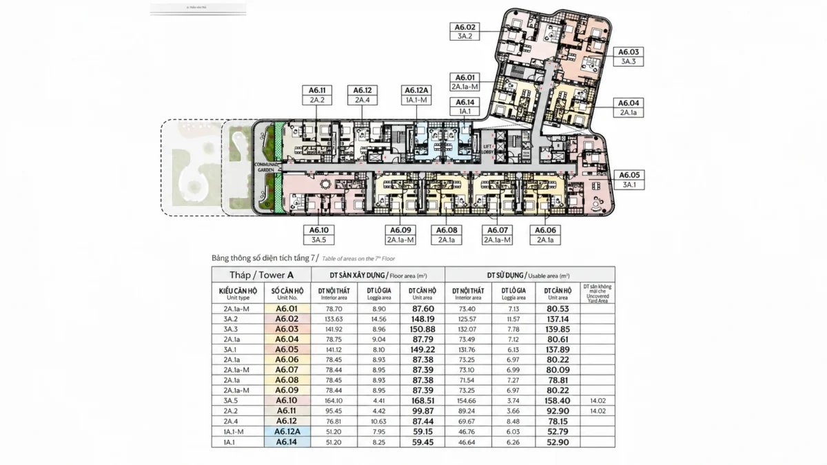 Mặt bằng và Layout căn hộ Triton Crown Phú Mỹ Hưng Quận 7 11 Mặt bằng tầng 7
