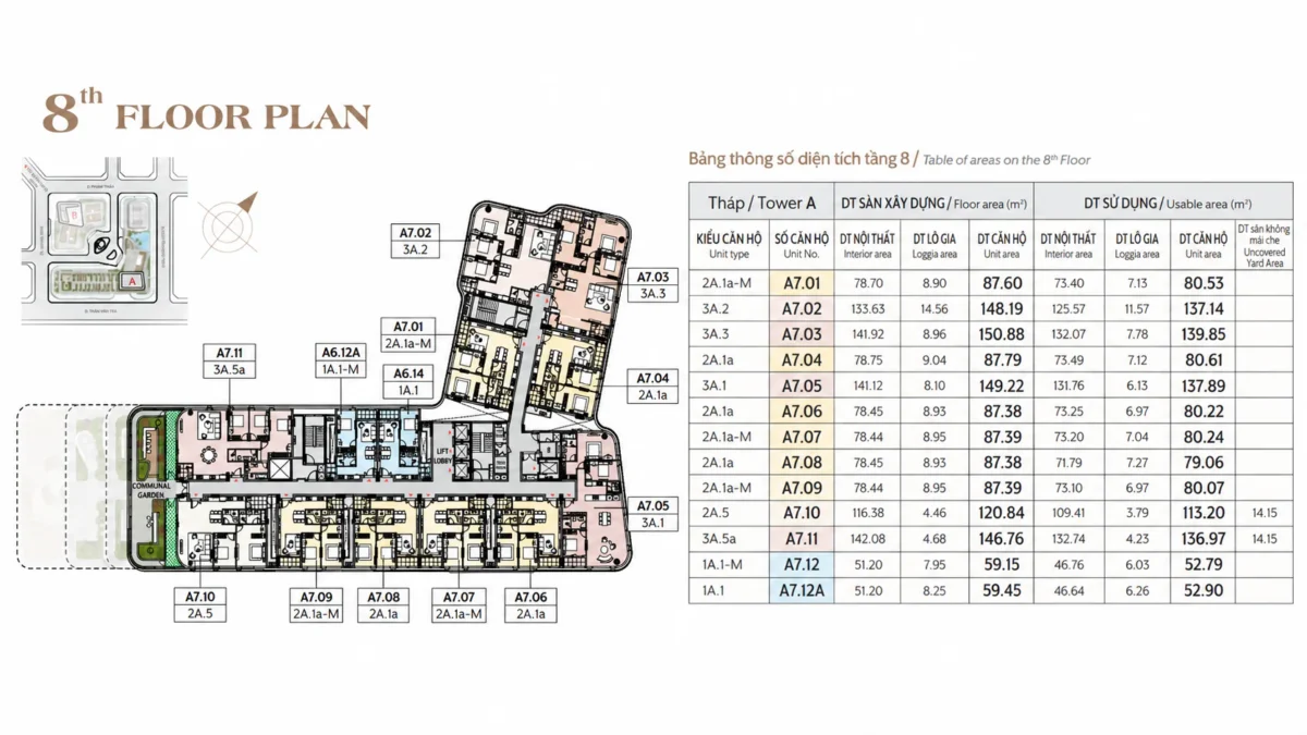 Mặt bằng và Layout căn hộ Triton Crown Phú Mỹ Hưng Quận 7 12 Mặt bằng tầng 8