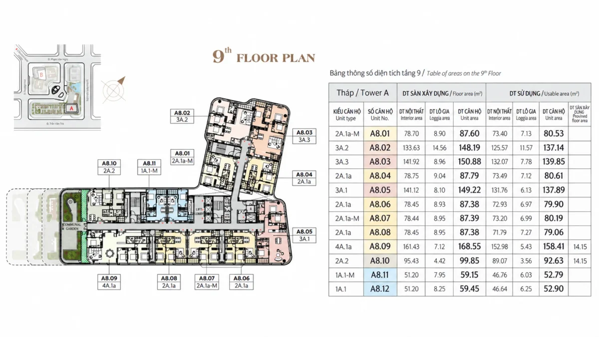 Mặt bằng và Layout căn hộ Triton Crown Phú Mỹ Hưng Quận 7 13 Mặt bằng tầng 9