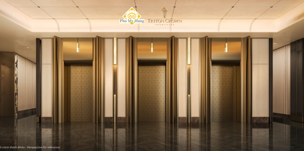 Tiện Ích Nội Khu và Ngoại Khu Triton Crown Phú Mỹ Hưng 13 Sảnh chờ thang máy