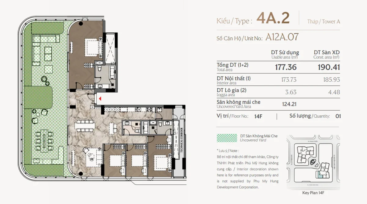 Mặt bằng và Layout căn hộ Triton Crown Phú Mỹ Hưng Quận 7 41 Thiết kế căn 4 phòng ngủ
