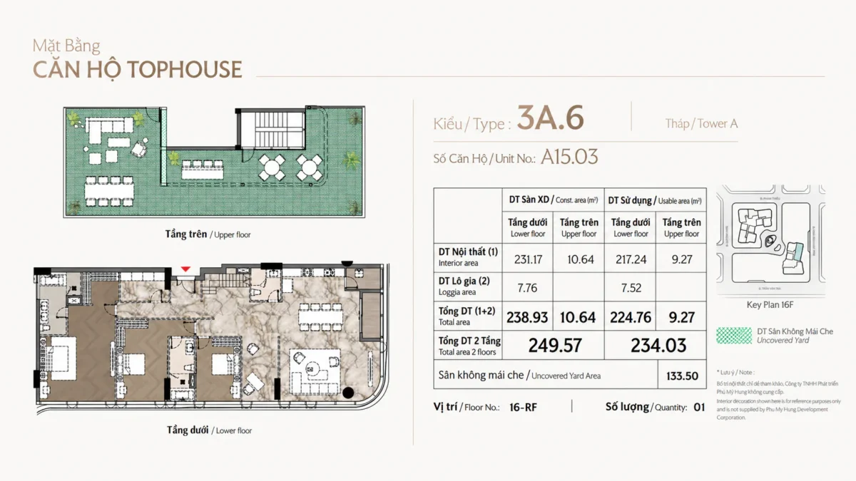 Mặt bằng và Layout căn hộ Triton Crown Phú Mỹ Hưng Quận 7 46 Thiết kế 3 căn tophouse