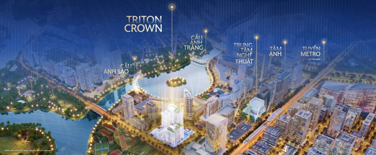 Vị trí dự án Triton Crown Phú Mỹ Hưng Quận 7 1 Vị trí Triton Crown Phú Mỹ Hưng liền kề Hồ Bán Nguyệt